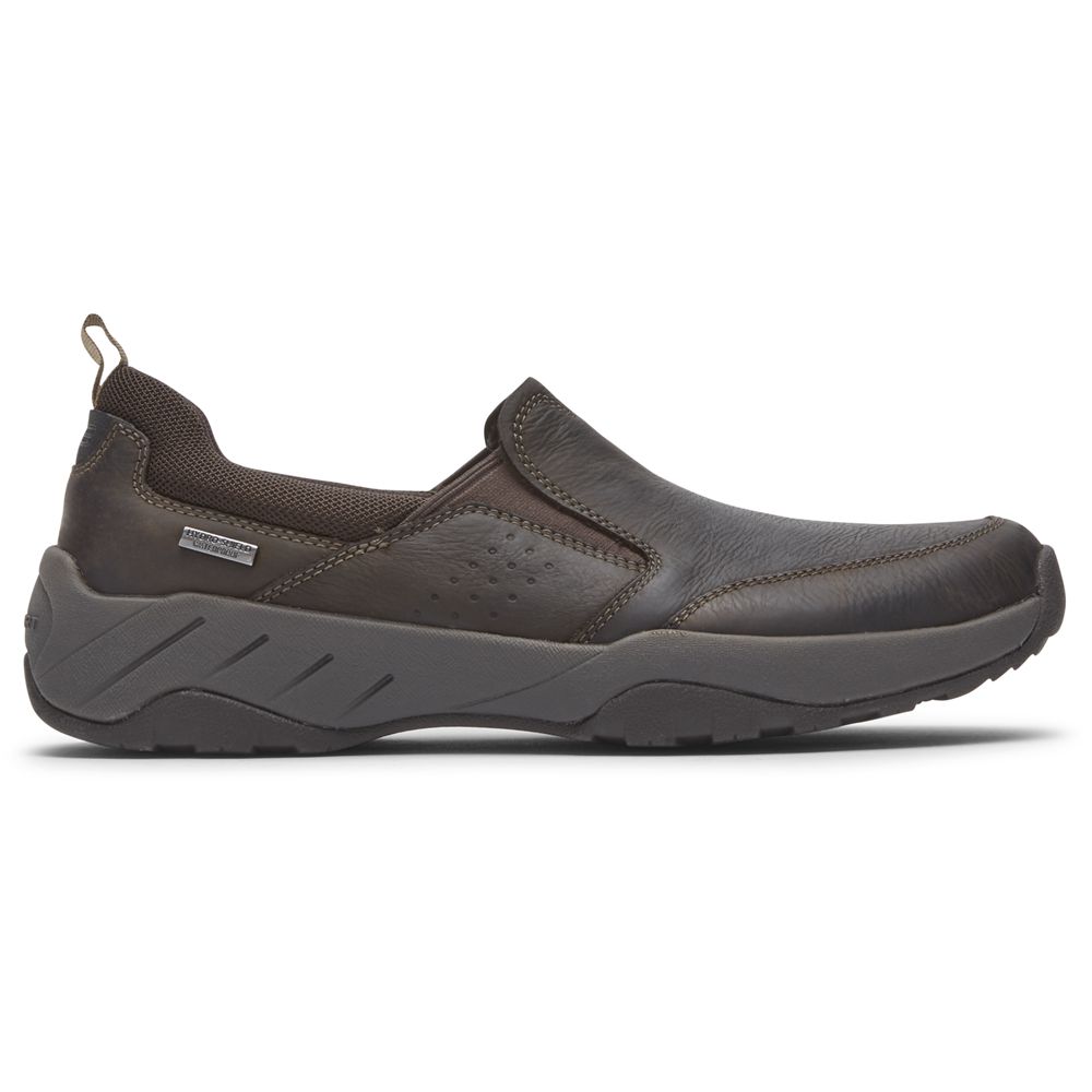 Rockport Men's Xcs Spruce Peak Waterproof Slip-On Walking Shoes - Dark Chocolate - USA (1276EUSBD)